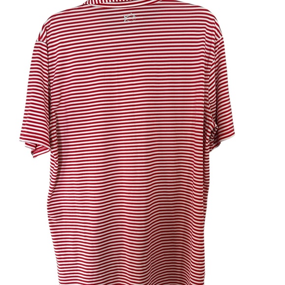 Southern Tide Performance Golf Polo Shirt Red White Striped Short Sleeve Mens L - Picture 4 of 6